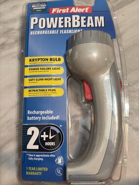 First Alert PowerBeam Rechargeable Flashlight – New